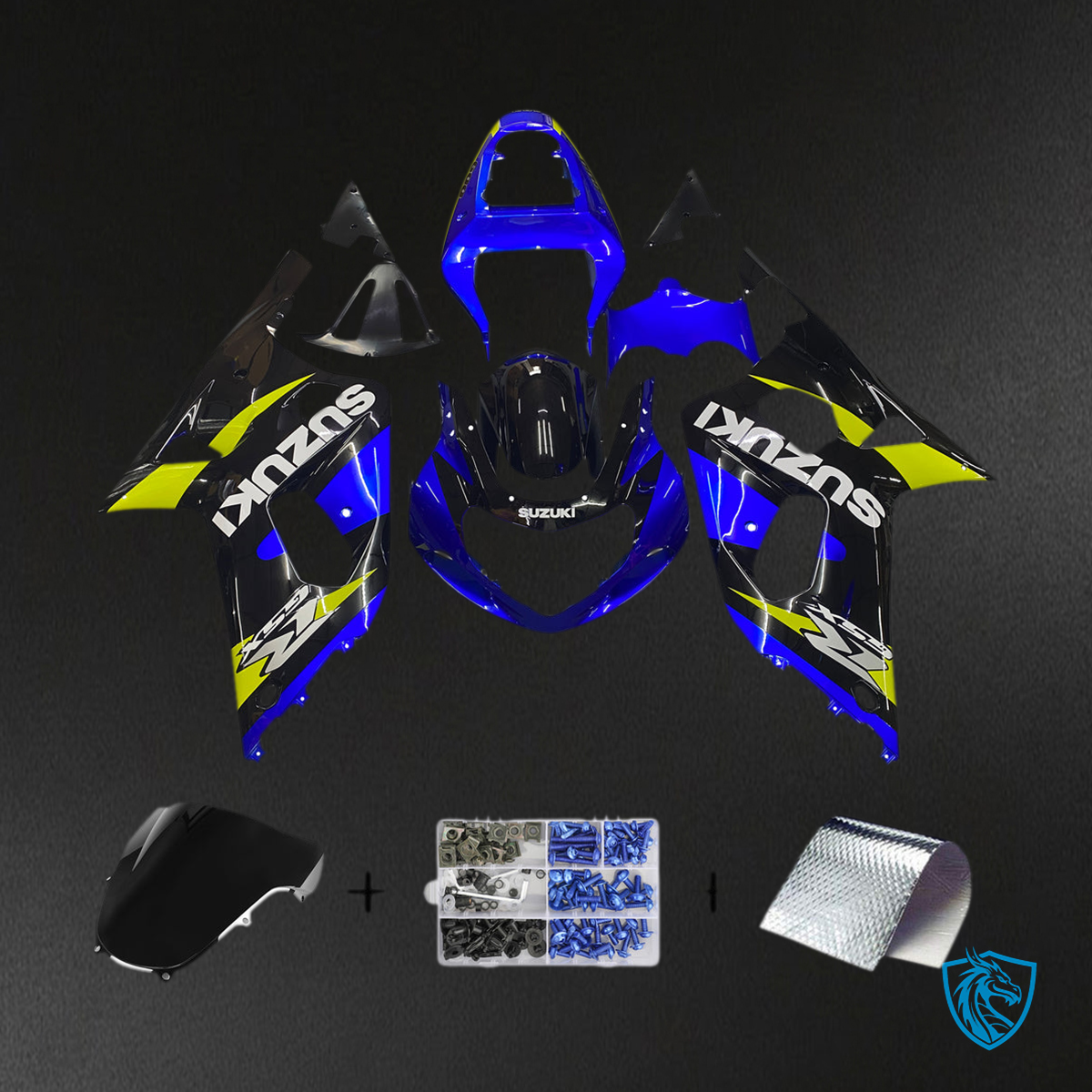 Suzuki GSXR 600 (2001-2003) Blue & Black Racing Generic Fairing Kit - Aftermarket ABS Bodywork