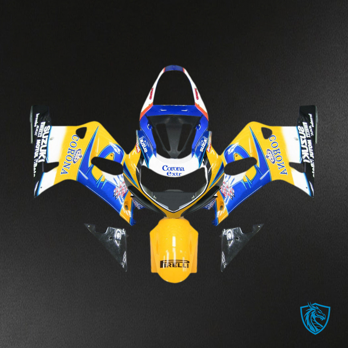 Suzuki GSXR 600 (2001-2003) Blue & Yellow Corona - MERGEment Motorcycle Fairings Kit