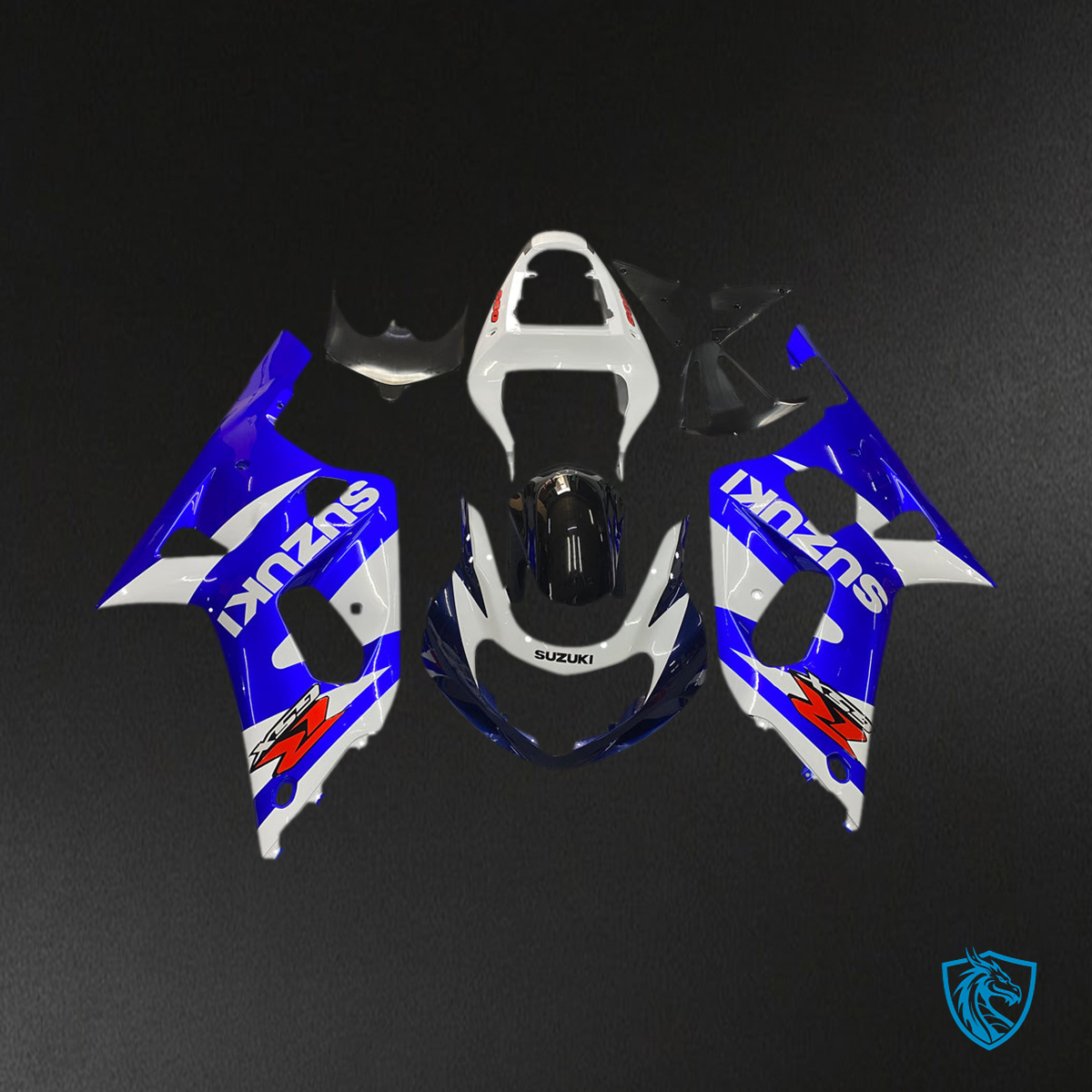 Suzuki GSXR 600 (2001-2003) Blue, White & Black Injection Fairing Kit - Aftermarket ABS Bodywork