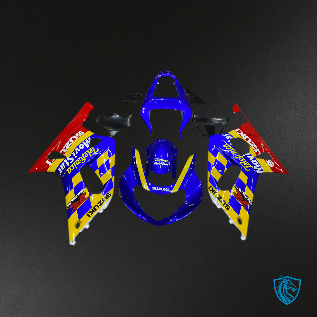 Suzuki GSXR 600 (2001-2003) Blue, YEllow & Red Injection - Custom ABS Fairing Kit
