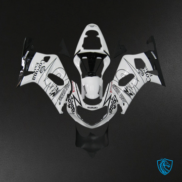 Suzuki GSXR 600 (2001-2003) White & Black Fairing Kit - Aftermarket ABS Bodywork