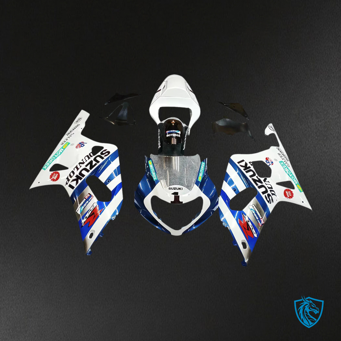 Suzuki GSXR600 (2001-2003) GSXR750 (2000-2003) Blue & White - Fairing Kit