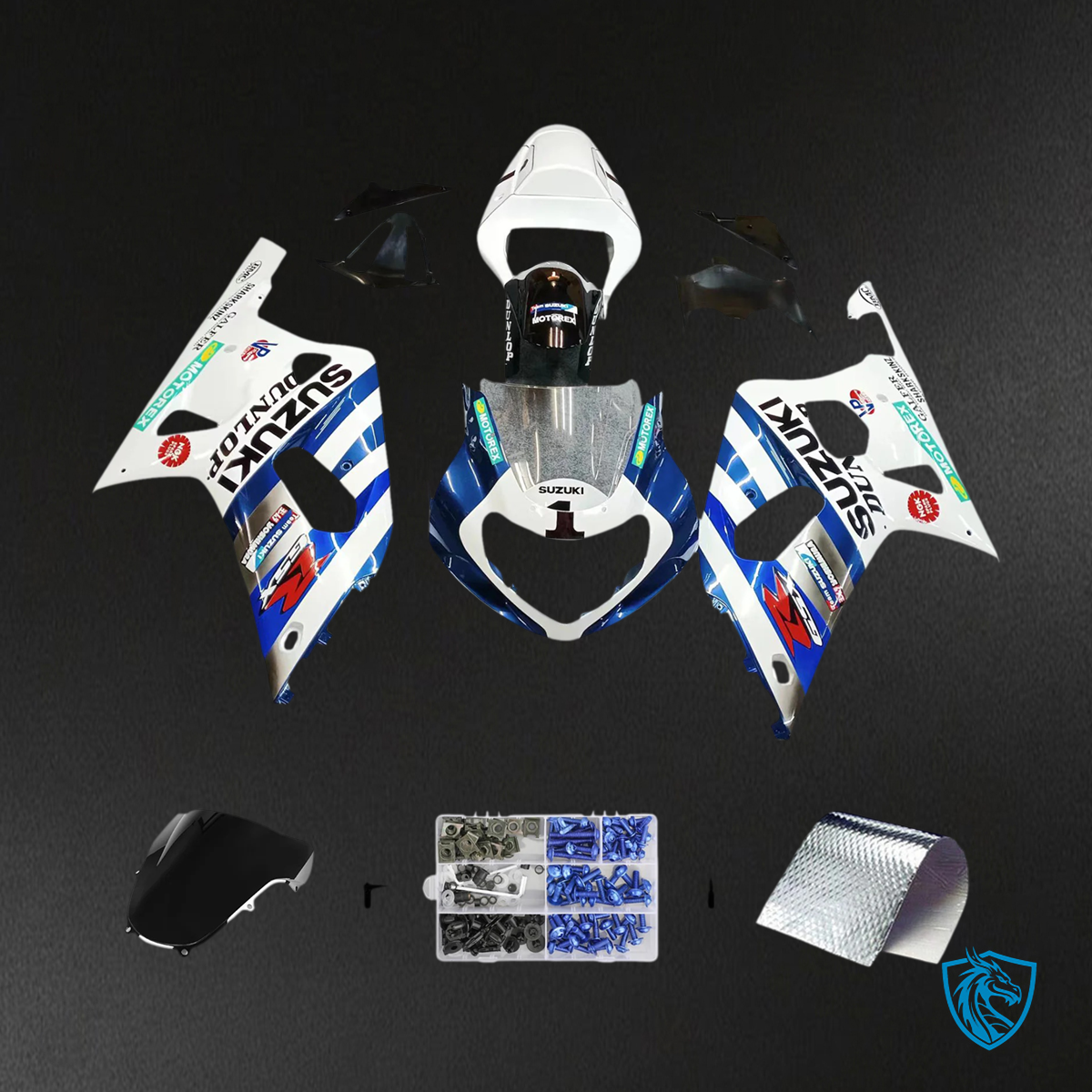 Suzuki GSXR 600-750 (2000-2003) Blue & White - Fairing Kit