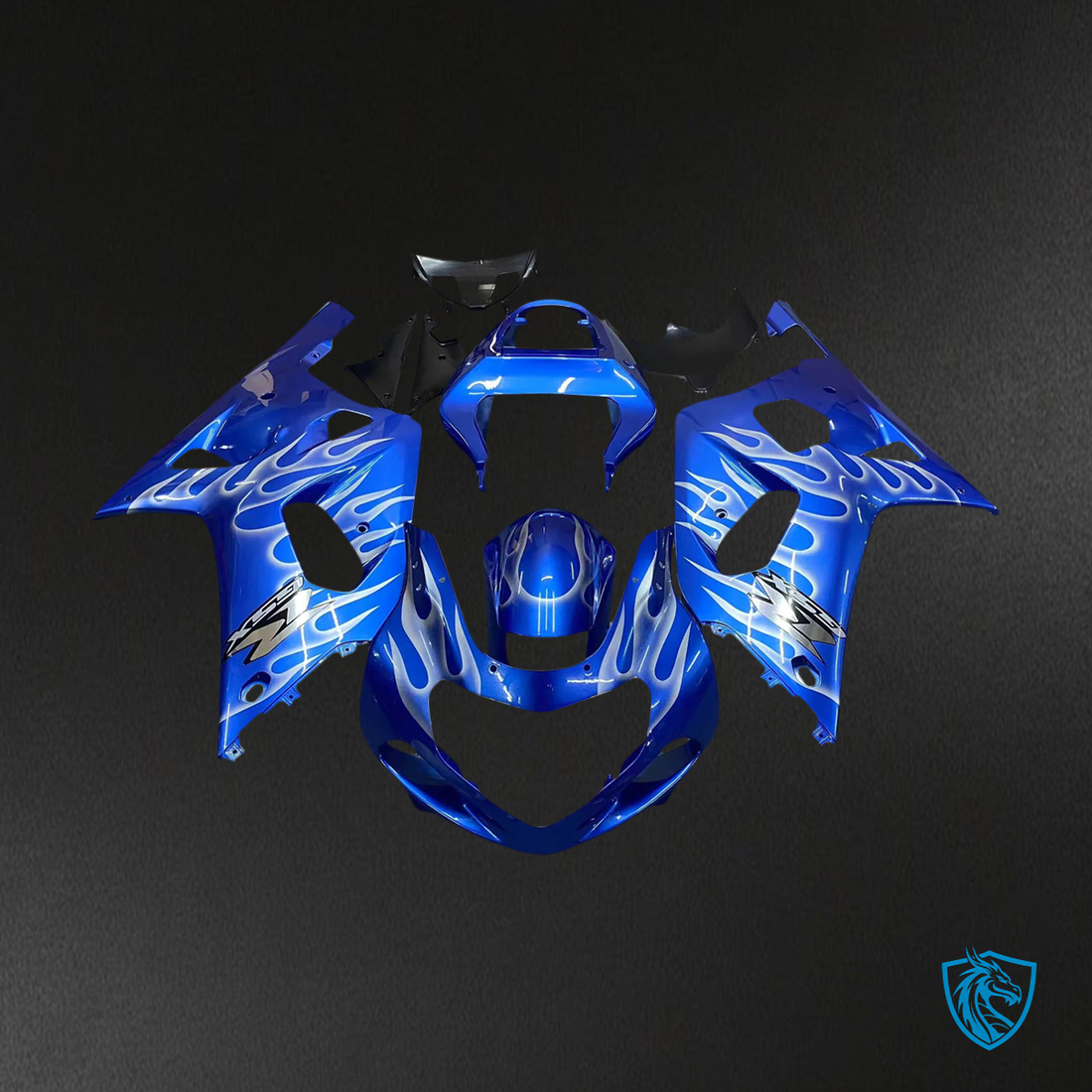 Suzuki GSXR600 (2001-2003) GSXR750 (2000-2003) Blue with Flame - Fairing Kit