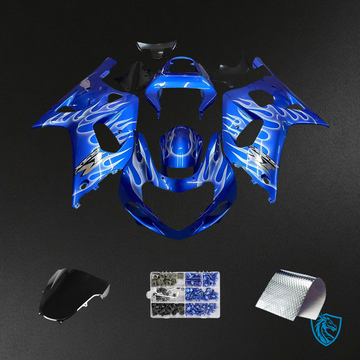 Suzuki GSXR600 (2001-2003) GSXR750 (2000-2003) Blue with Flame - Fairing Kit