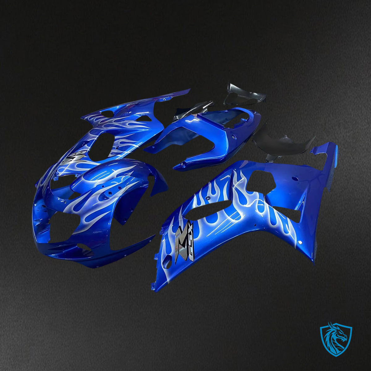 Suzuki GSXR600 (2001-2003) GSXR750 (2000-2003) Blue with Flame - Fairing Kit