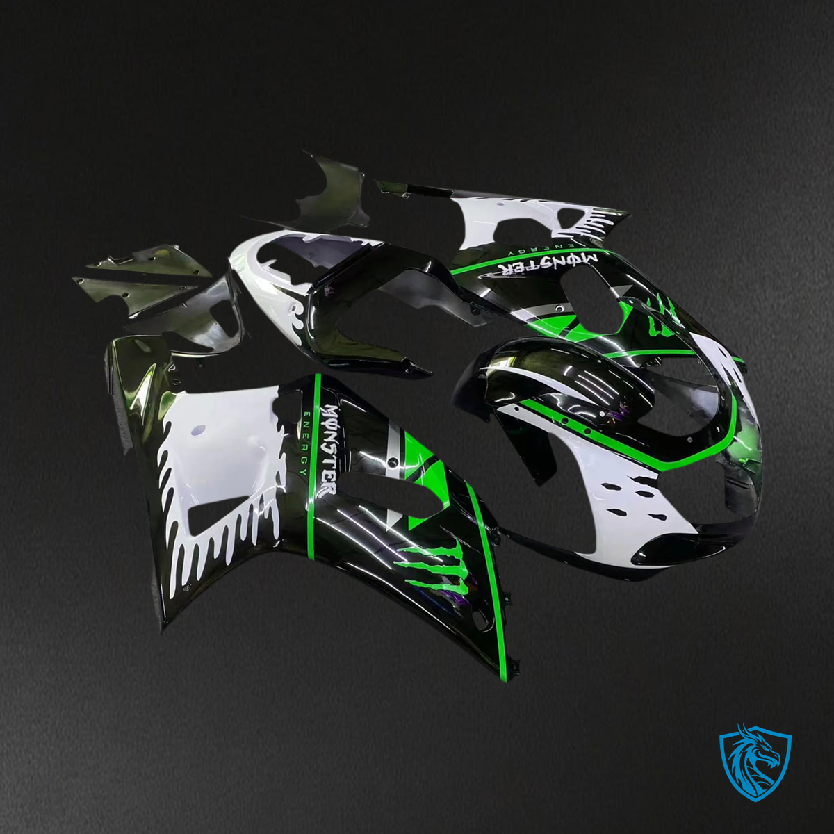 Suzuki GSXR600 (2001-2003) GSXR750 (2000-2003) Green & Black - Fairing Kit