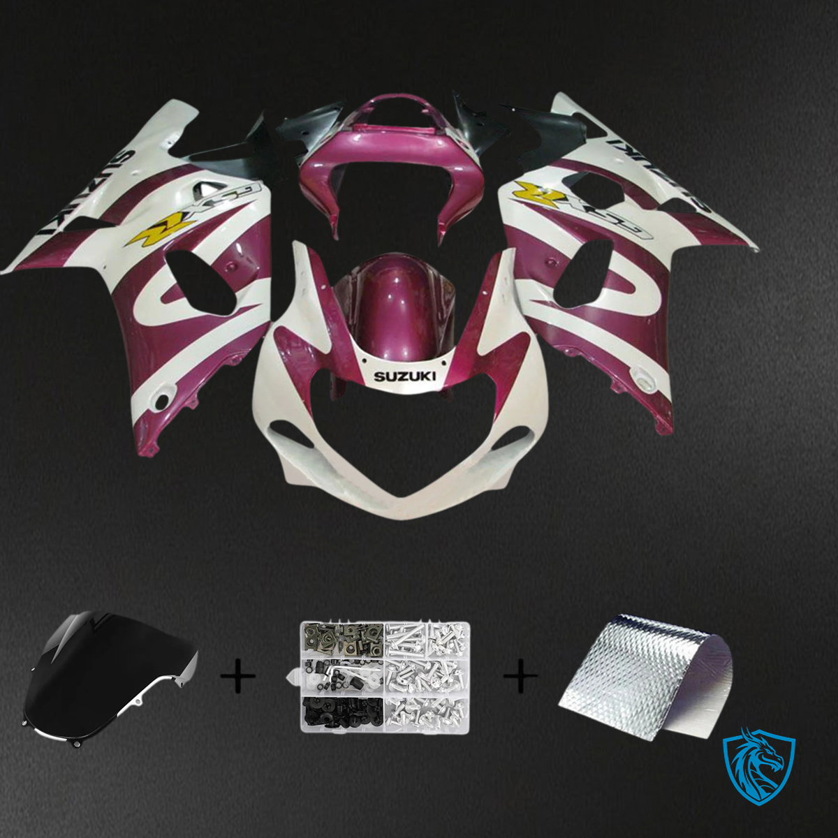 Suzuki GSXR600 (2001-2003) GSXR750 (2000-2003) Purple & White - Fairing Kit