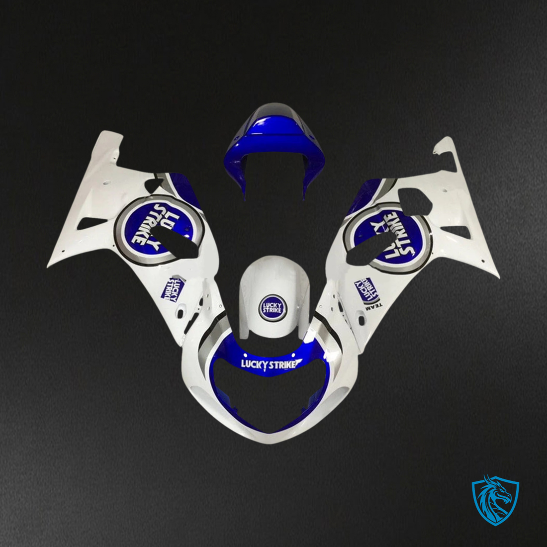 Suzuki GSXR600 (2001-2003) GSXR750 (2000-2003) White with Blue Emblems - Fairing Kit