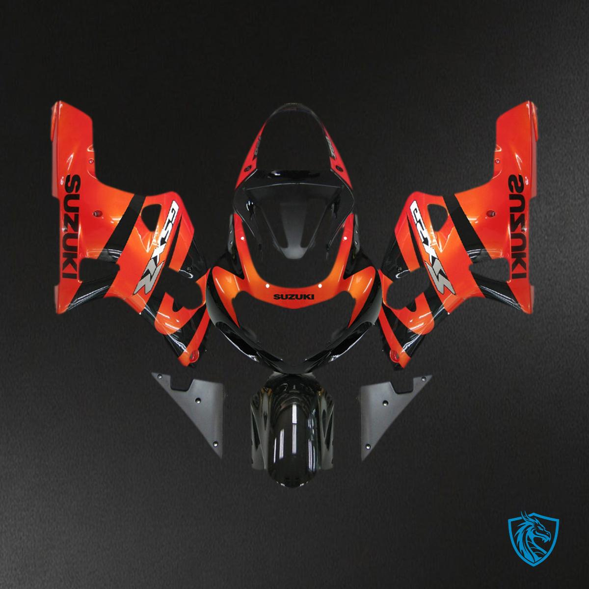 Suzuki GSXR 600 (2001-2003) Orange Metallic & Black Racing Generic - Fairing Kit | ABS Bodywork