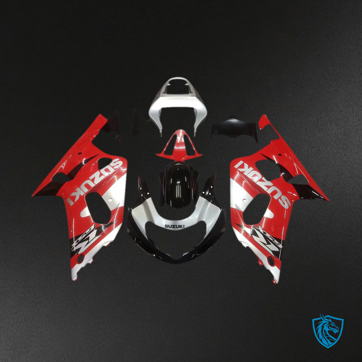 Suzuki GSXR 600 (2001-2003) Red Silver & Black Racing - MERGEment Motorcycle Fairings Kit