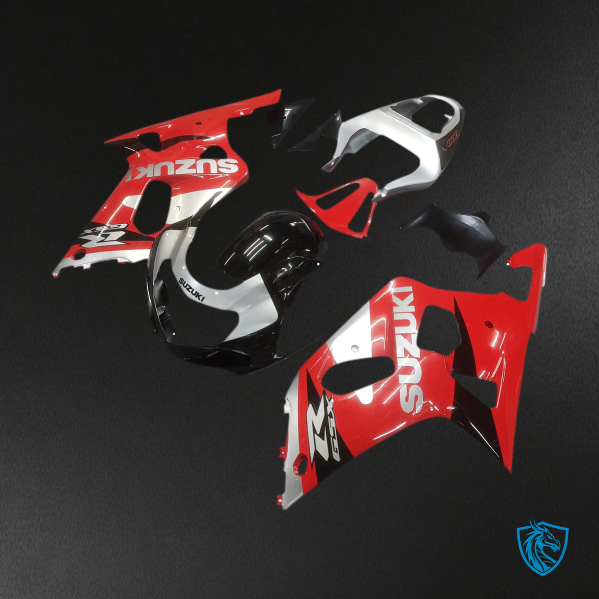 Suzuki GSXR 600 (2001-2003) Red Silver & Black Racing - MERGEment Motorcycle Fairings Kit
