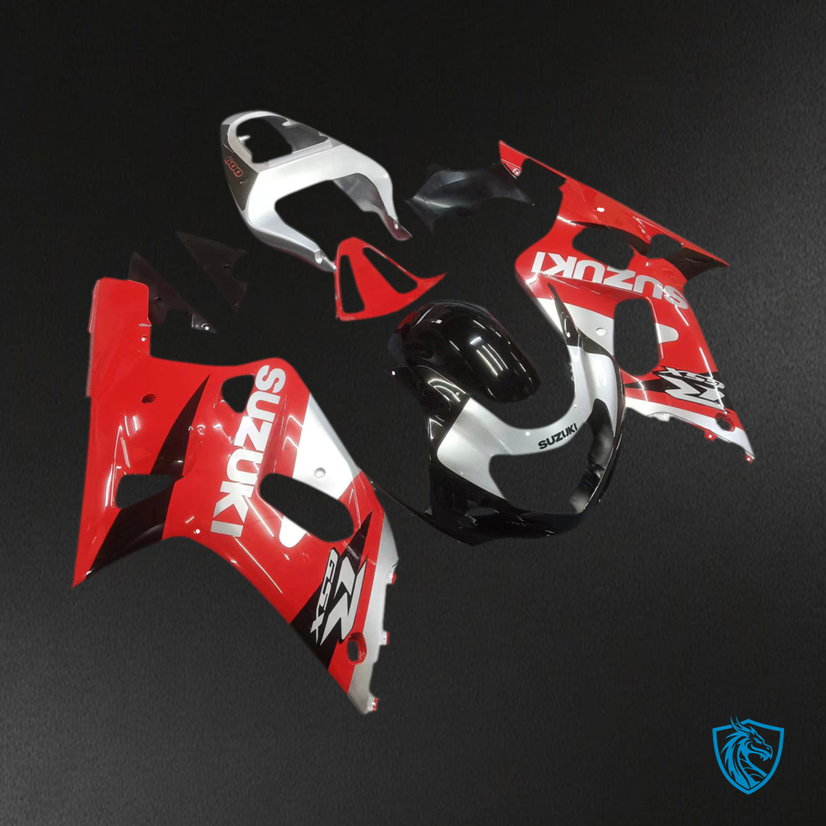 Suzuki GSXR 600 (2001-2003) Red Silver & Black Racing - MERGEment Motorcycle Fairings Kit