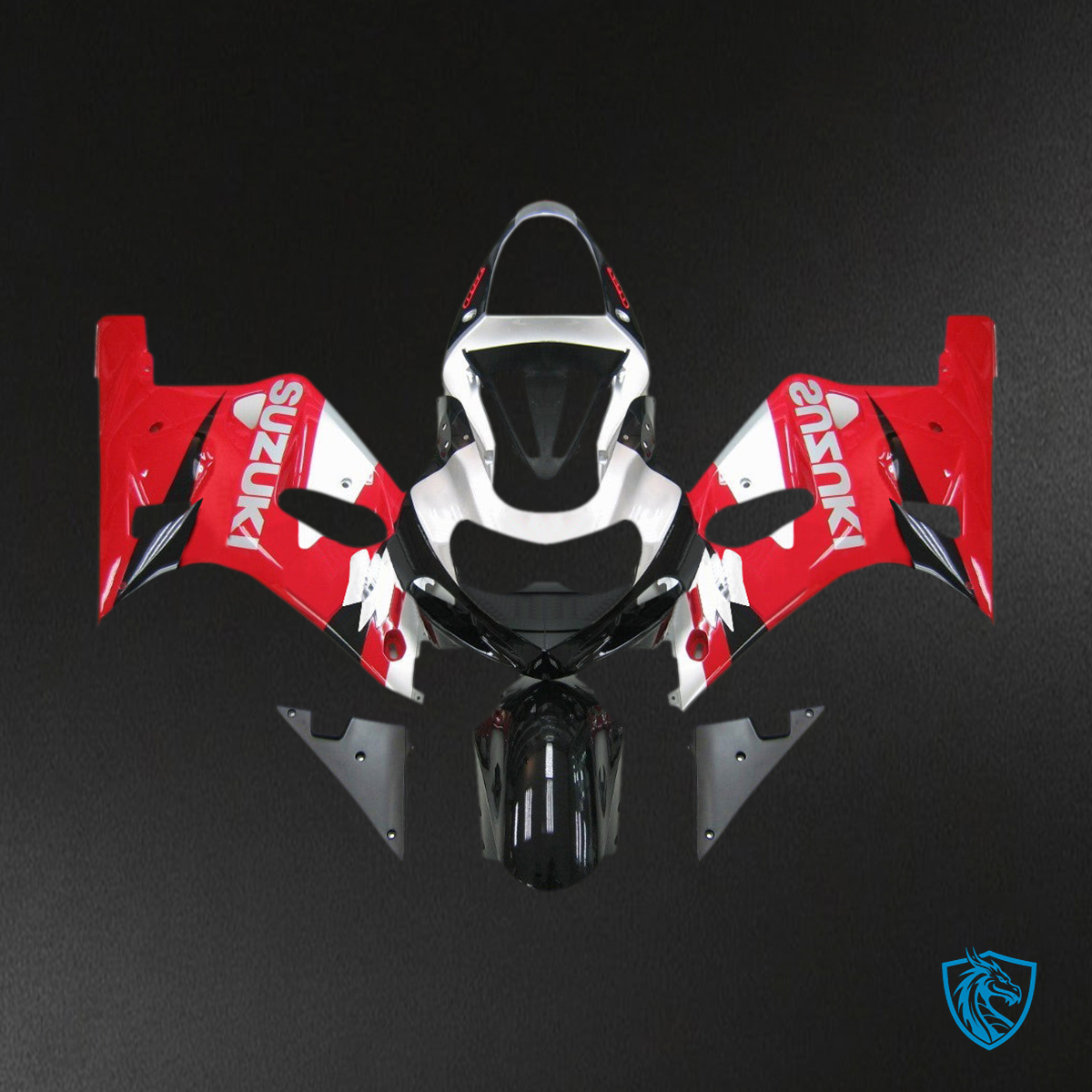 Suzuki GSXR 600 (2001-2003) Red & Silver Racing Generic - Custom ABS Fairing Kit