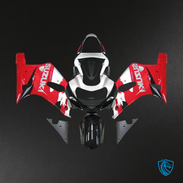 Suzuki GSXR 600 (2001-2003) Red & Silver Racing Generic - Custom ABS Fairing Kit