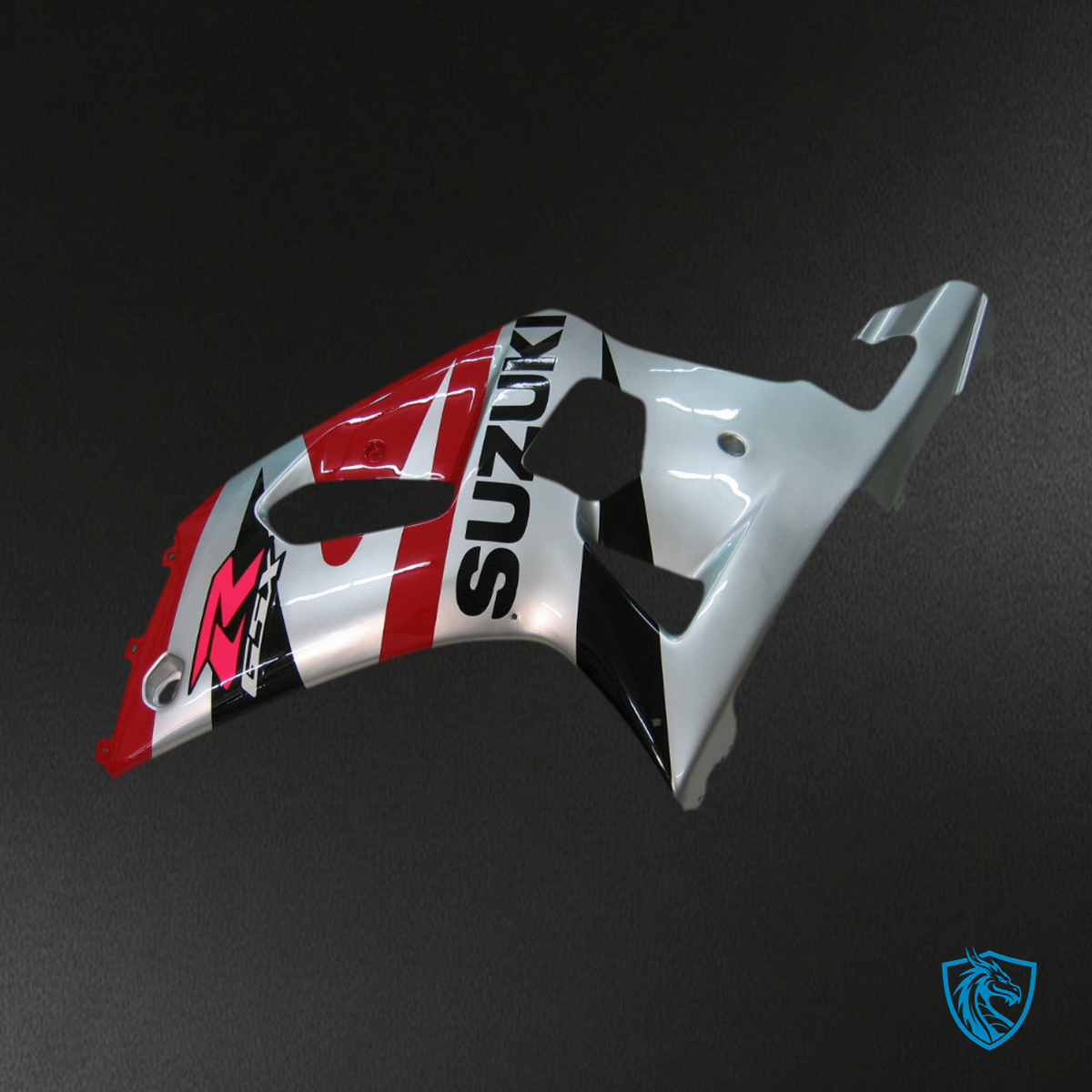 Suzuki GSXR 600 (2001-2003) Silver, Red & Black Racing Generic - Custom ABS Fairing Kit
