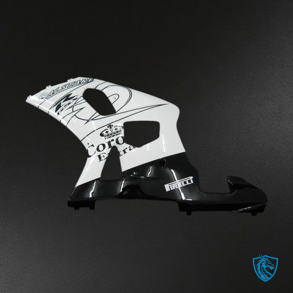 Suzuki GSXR 600 (2001-2003) White & Black Alstare Corona Fairing Kit - Aftermarket ABS Bodywork