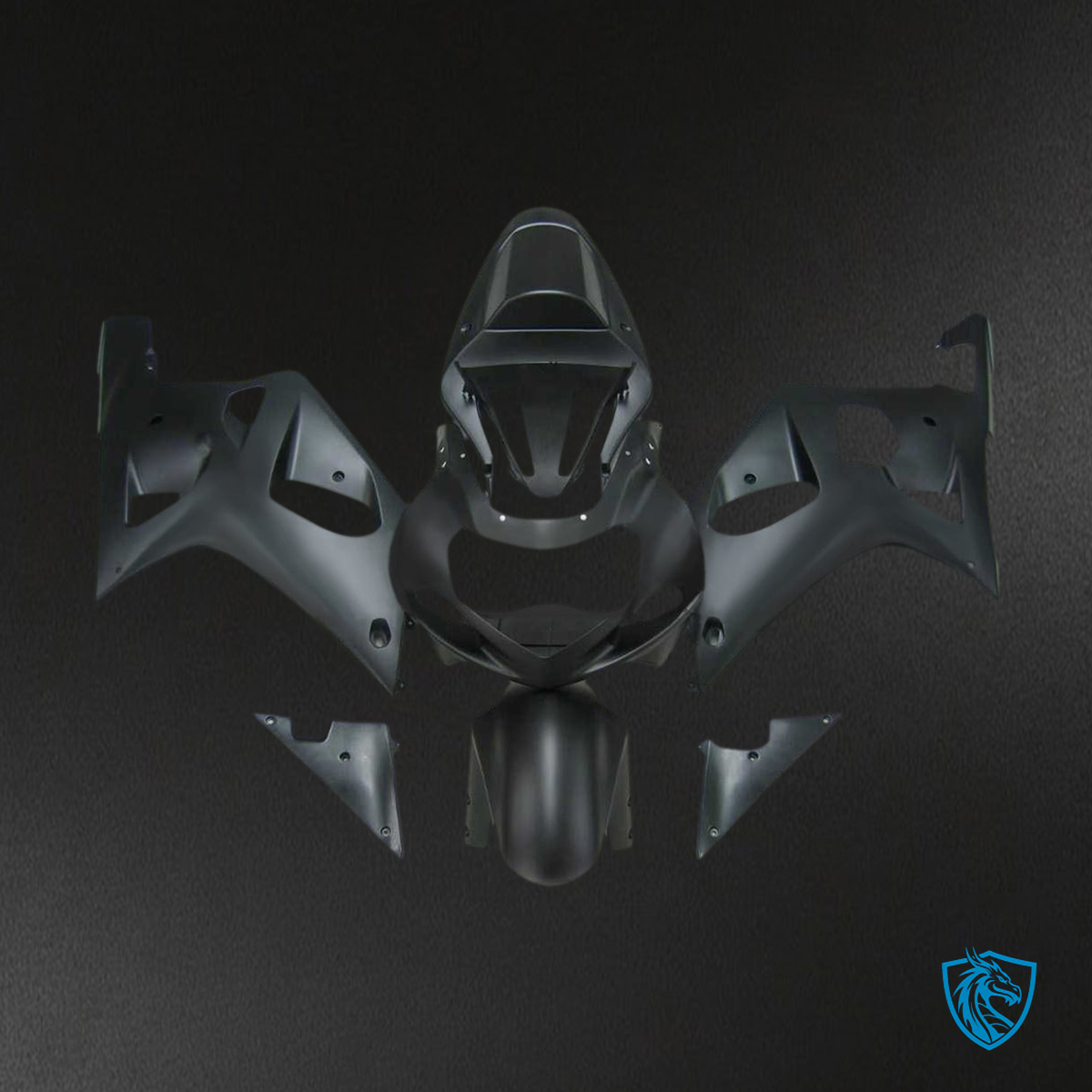 Suzuki GSXR600 (2001-2003) Matte Black Plastic - MERGEment Motorcycle Fairings Kit