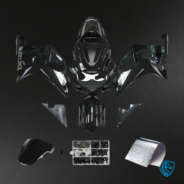 Suzuki GSXR600 (2001-2003) Gloss Black & White Fairing Kit - Aftermarket ABS Bodywork