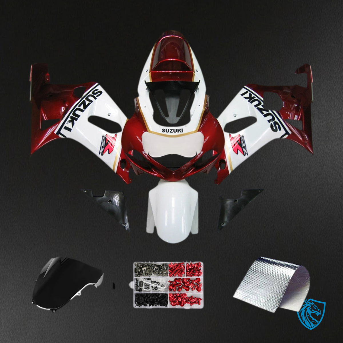 Suzuki GSXR600 (2001-2003) Red, White & Black Plastic Fairing Kit | ABS Bodywork