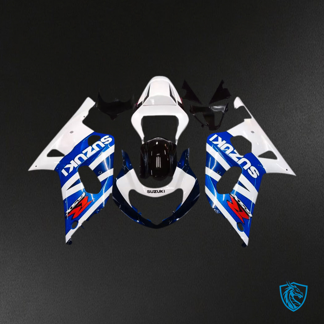 Suzuki GSXR600 (2001-2003) Blue, White & Black - Custom ABS Fairing Kit
