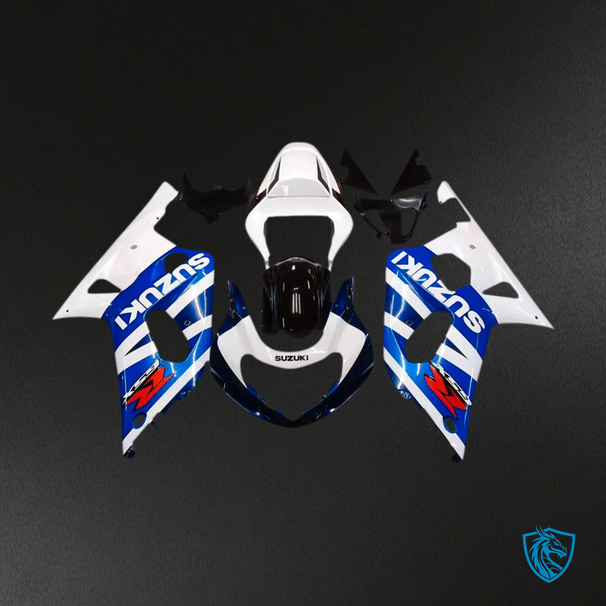 Suzuki GSXR600 (2001-2003) Blue, White & Black - Custom ABS Fairing Kit