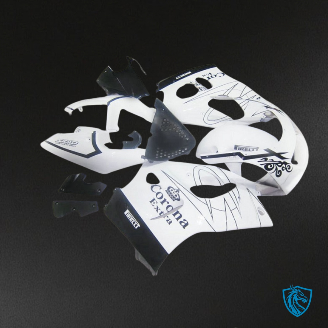 Suzuki GSXR600/750 (1997-2000) White Corona Extra Fairing Kit - Aftermarket ABS Bodywork