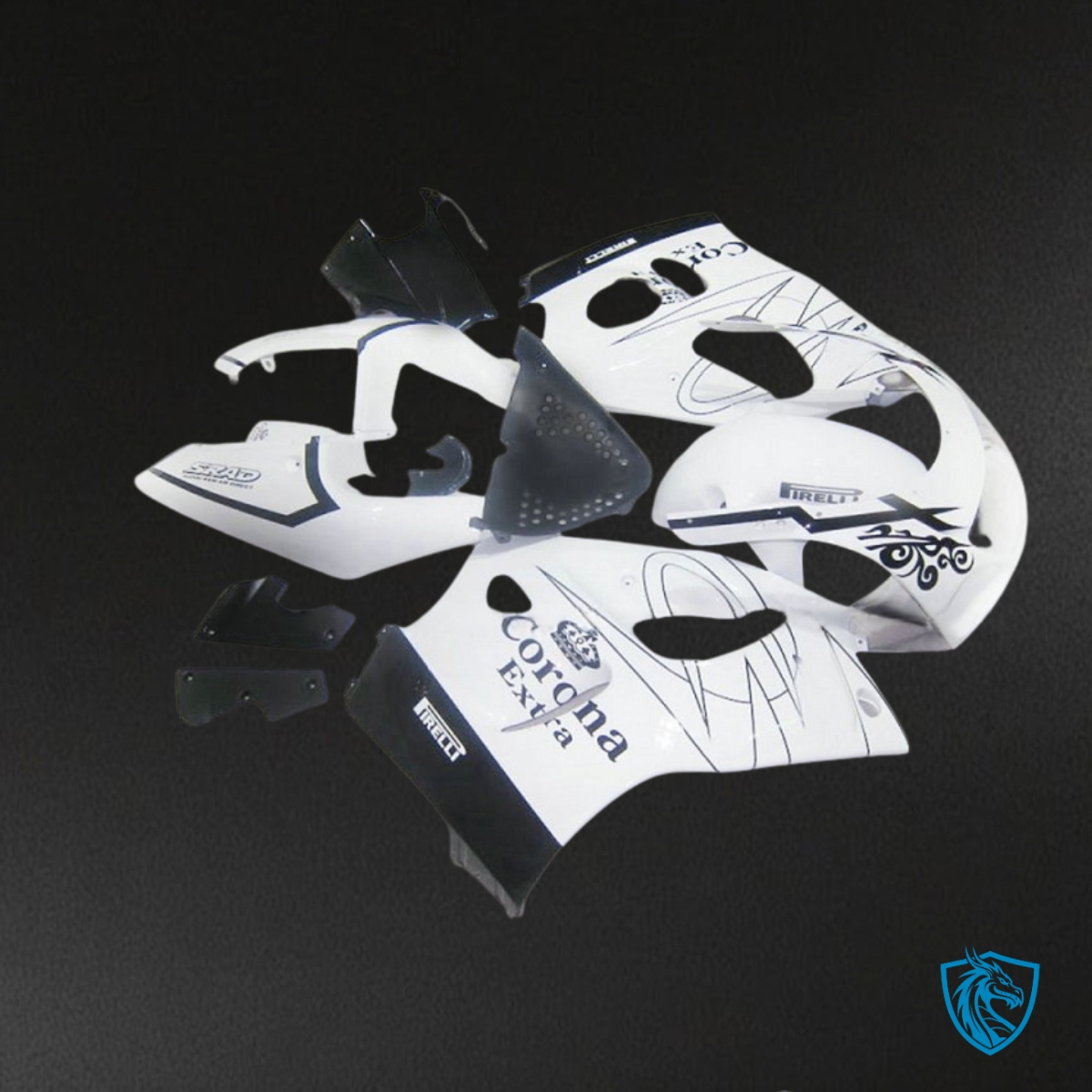 Suzuki GSXR600/750 (1997-2000) White Corona Extra Fairing Kit - Aftermarket ABS Bodywork