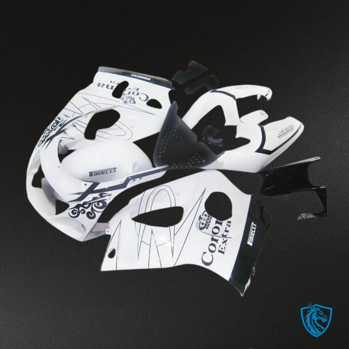 Suzuki GSXR600/750 (1997-2000) White Corona Extra Fairing Kit - Aftermarket ABS Bodywork
