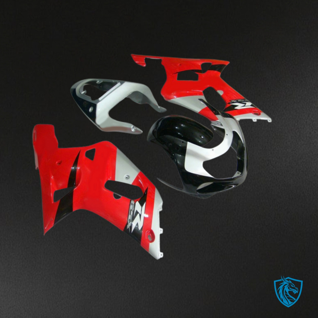 Suzuki GSXR600/750 (2001-2003) Red & White - Custom ABS Fairing Kit