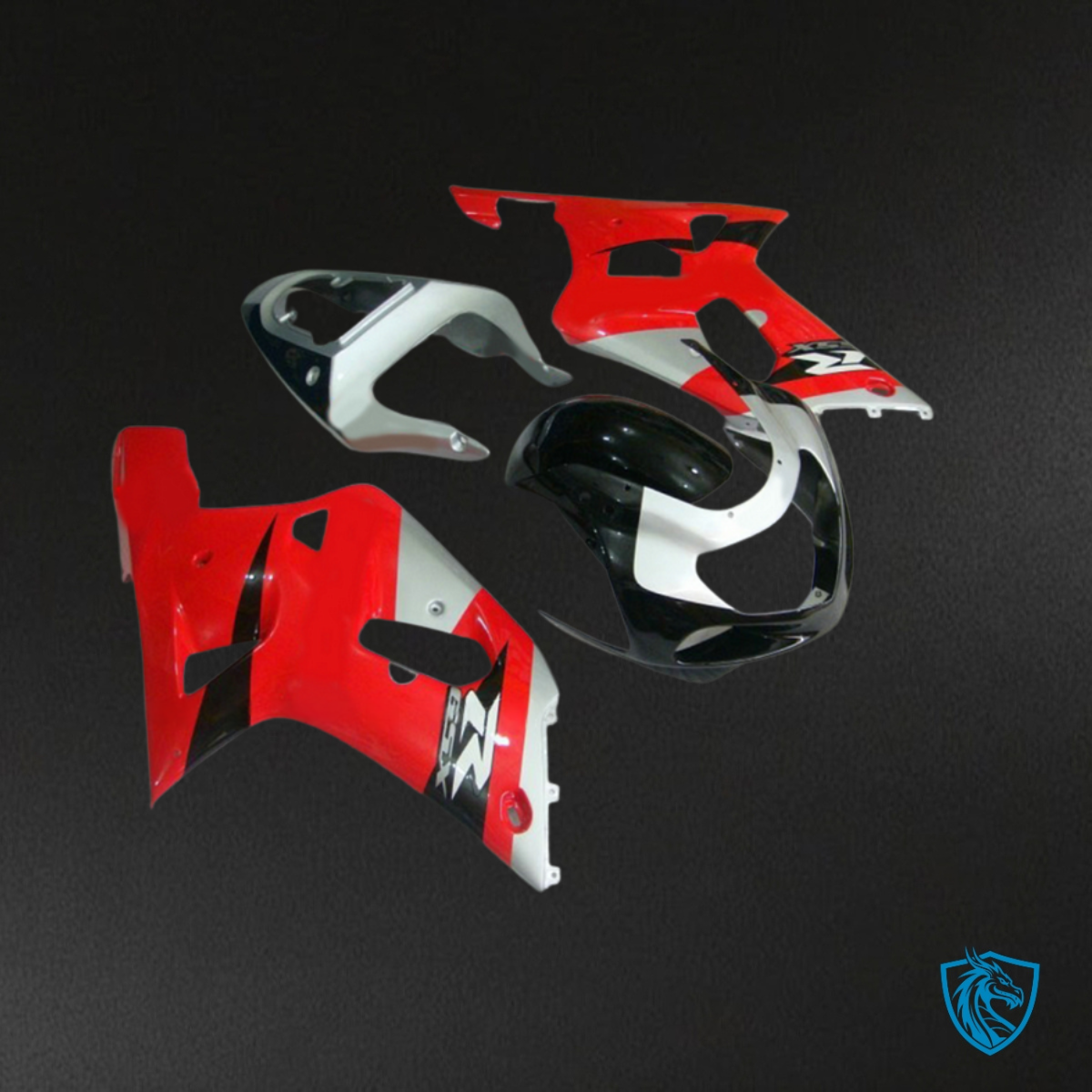 Suzuki GSXR600/750 (2001-2003) Red & White - Custom ABS Fairing Kit