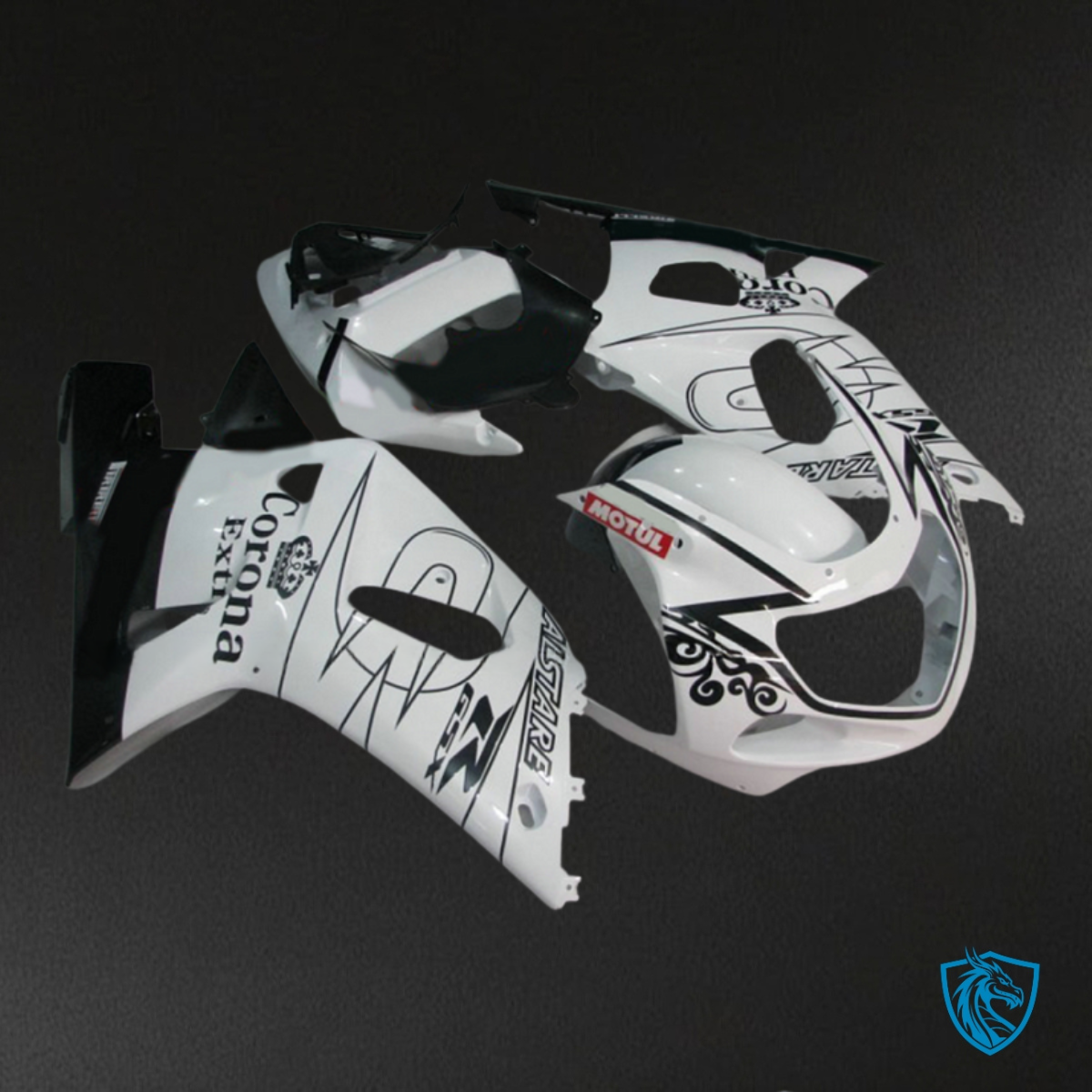 Suzuki GSXR600/750 (2001-2003) White & Black - Replacement Motorcycle Fairings Kit