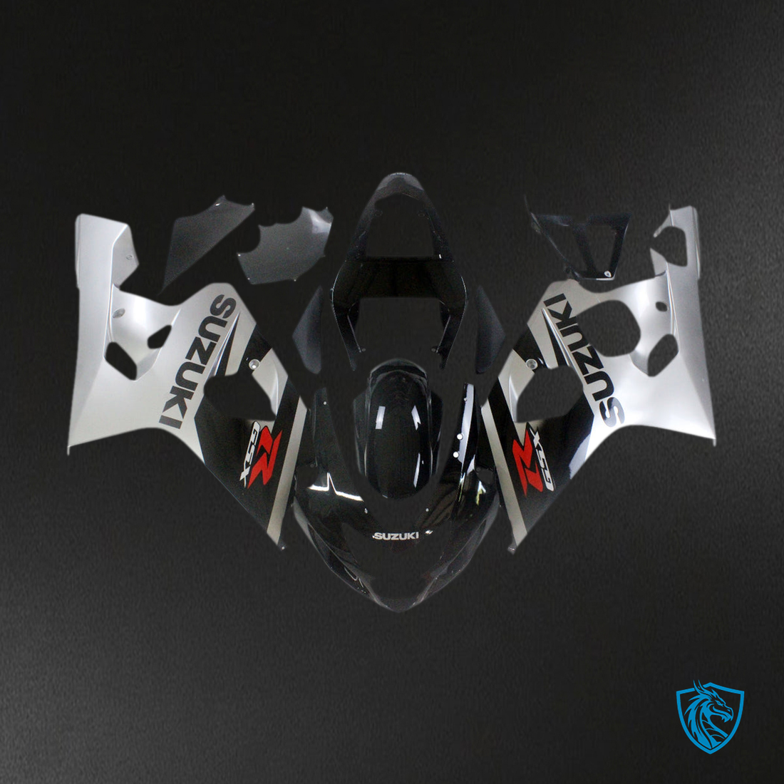 Suzuki GSXR 600-750 (2004-2005) Black & Gray Fairing Kit - Aftermarket ABS Bodywork