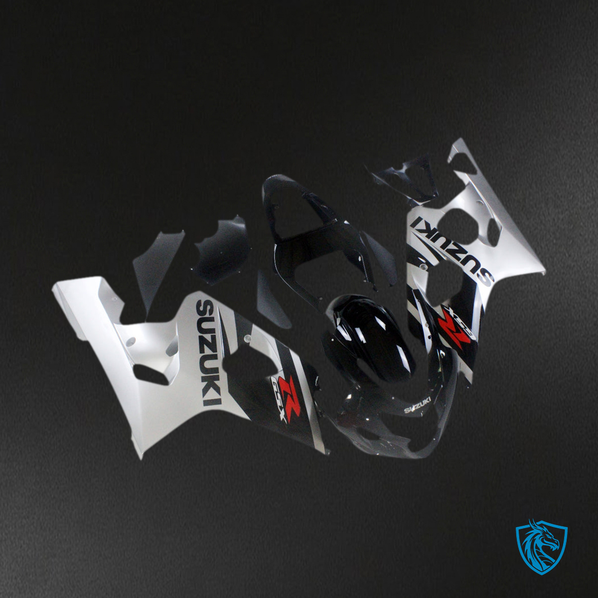 Suzuki GSXR 600-750 (2004-2005) Black & Gray Fairing Kit - Aftermarket ABS Bodywork