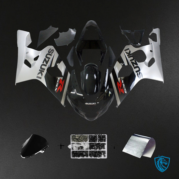 Suzuki GSXR 600-750 (2004-2005) Black & Silver - Fairing Kit