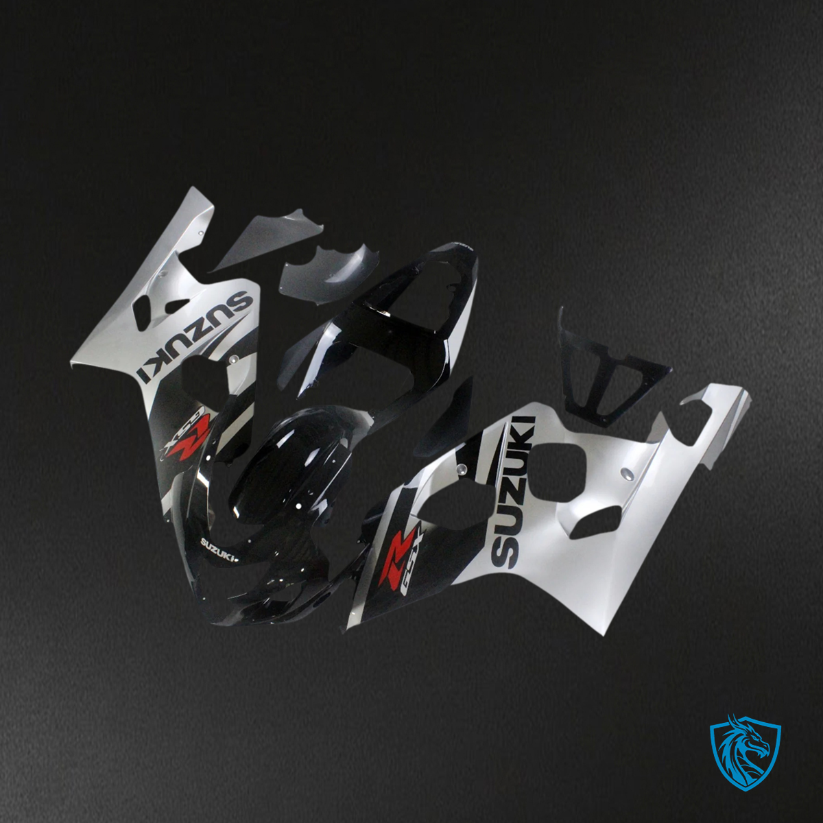 Suzuki GSXR 600-750 (2004-2005) Black & Silver - Fairing Kit
