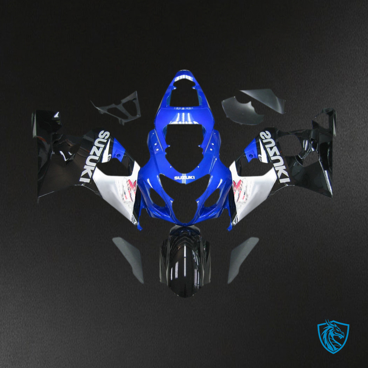 Suzuki GSXR 600-750 (2004-2005) Blue & Black GSXR Racing Fairing Kit | ABS Bodywork