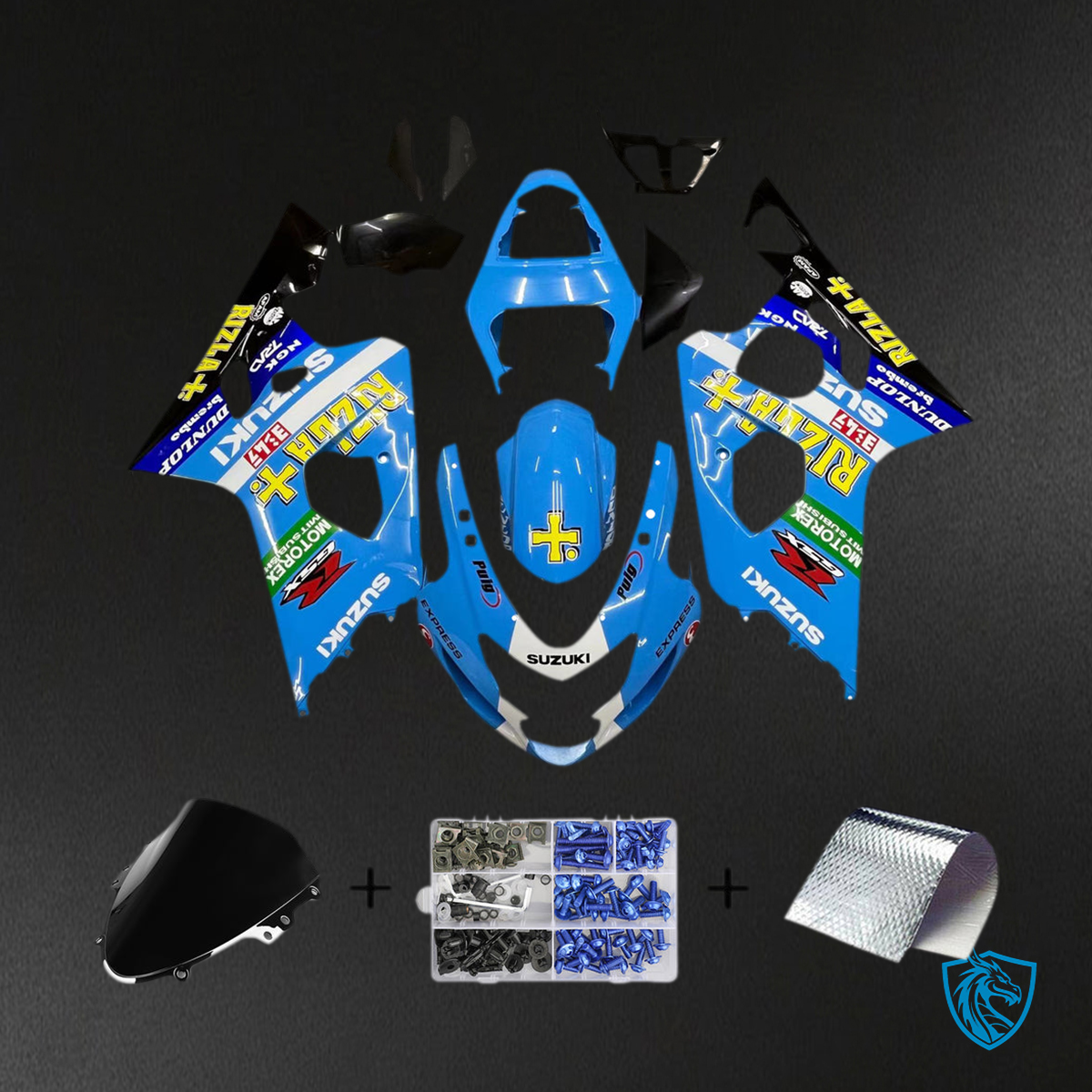 Suzuki GSXR 600-750 (2004-2005) Blue Rizla Generic Fairing Kit - Aftermarket ABS Bodywork