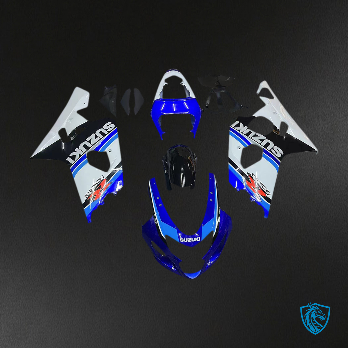 Suzuki GSXR 600-750 (2004-2005) Blue, White & Black Racing Generic - Fairing Kit | ABS Bodywork