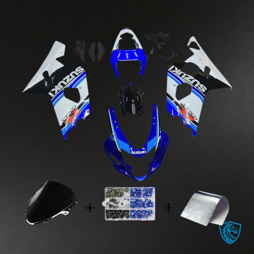 Suzuki GSXR 600-750 (2004-2005) Blue, White & Black Racing Generic - Fairing Kit | ABS Bodywork