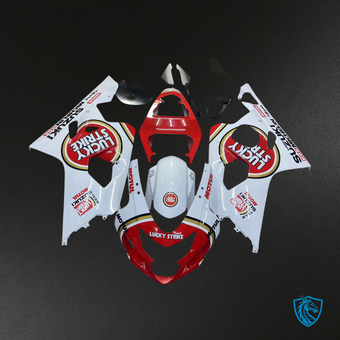 Suzuki GSXR 600-750 (2004-2005) Lucky Strike Racing White & Red - Fairing Kit