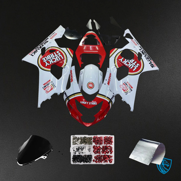 Suzuki GSXR 600-750 (2004-2005) Lucky Strike Racing White & Red - Fairing Kit
