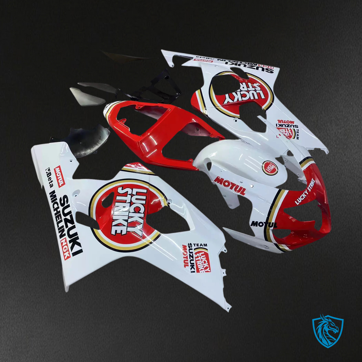 Suzuki GSXR 600-750 (2004-2005) Lucky Strike Racing White & Red - Fairing Kit