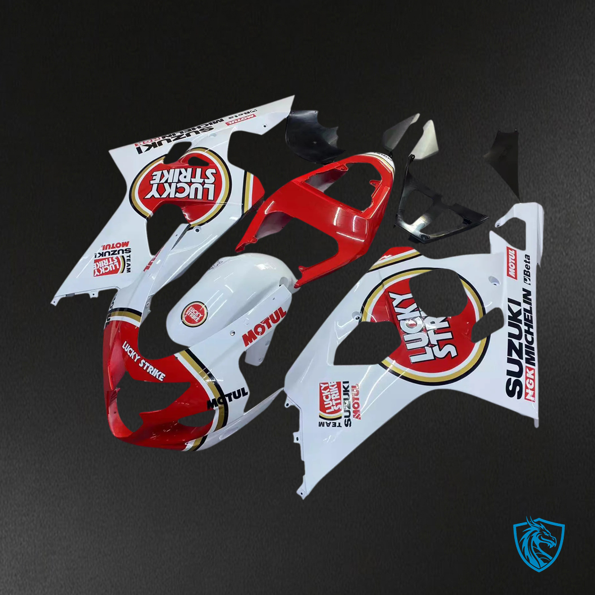 Suzuki GSXR 600-750 (2004-2005) Lucky Strike Racing White & Red - Fairing Kit