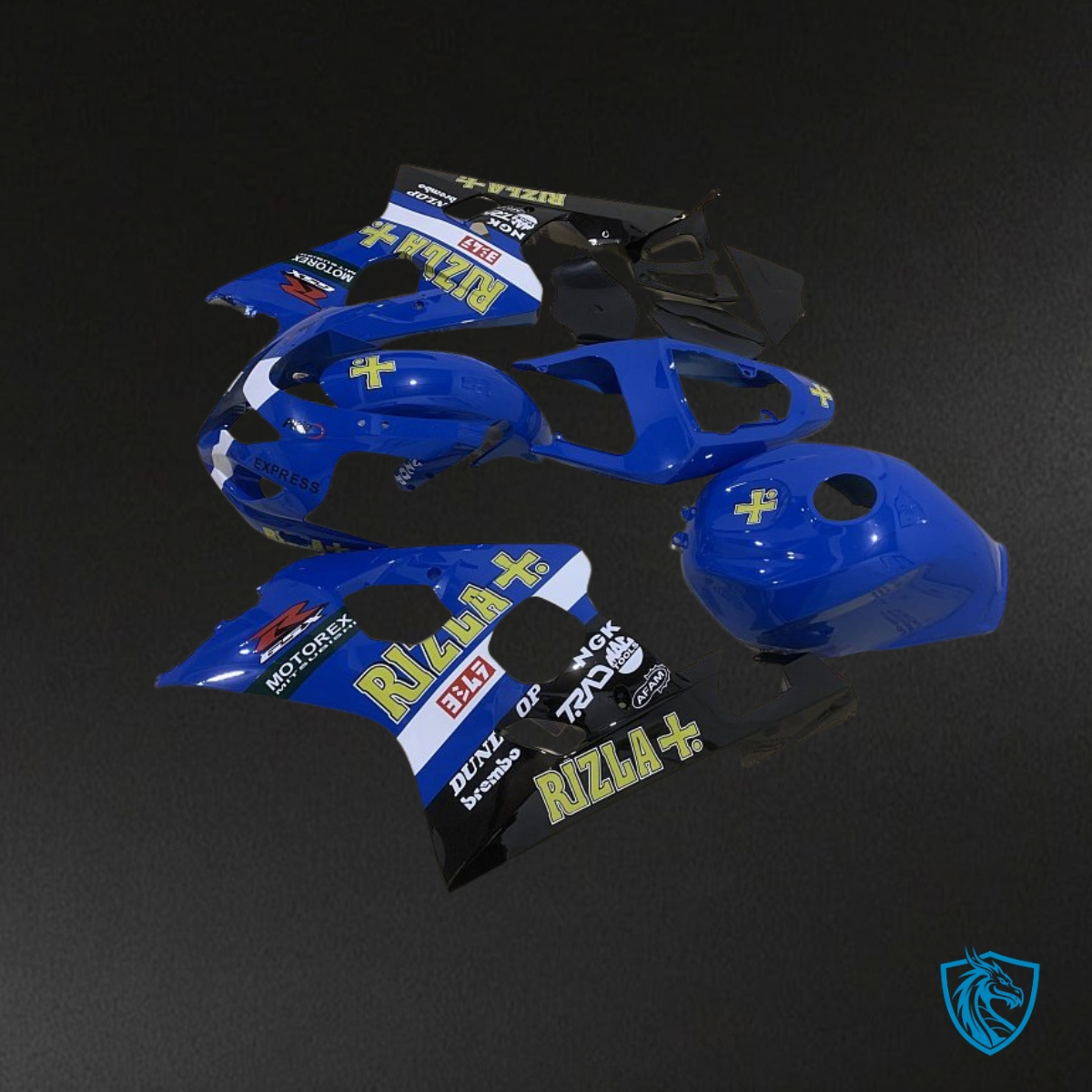 Suzuki GSXR600/750 (2004-2005) Blue Rizla Fairing Kit - Aftermarket ABS Bodywork