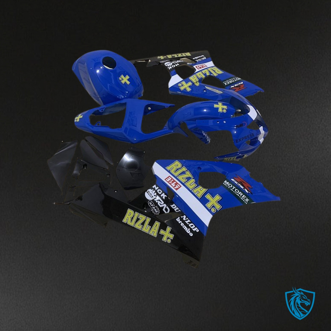 Suzuki GSXR600/750 (2004-2005) Blue Rizla Fairing Kit - Aftermarket ABS Bodywork