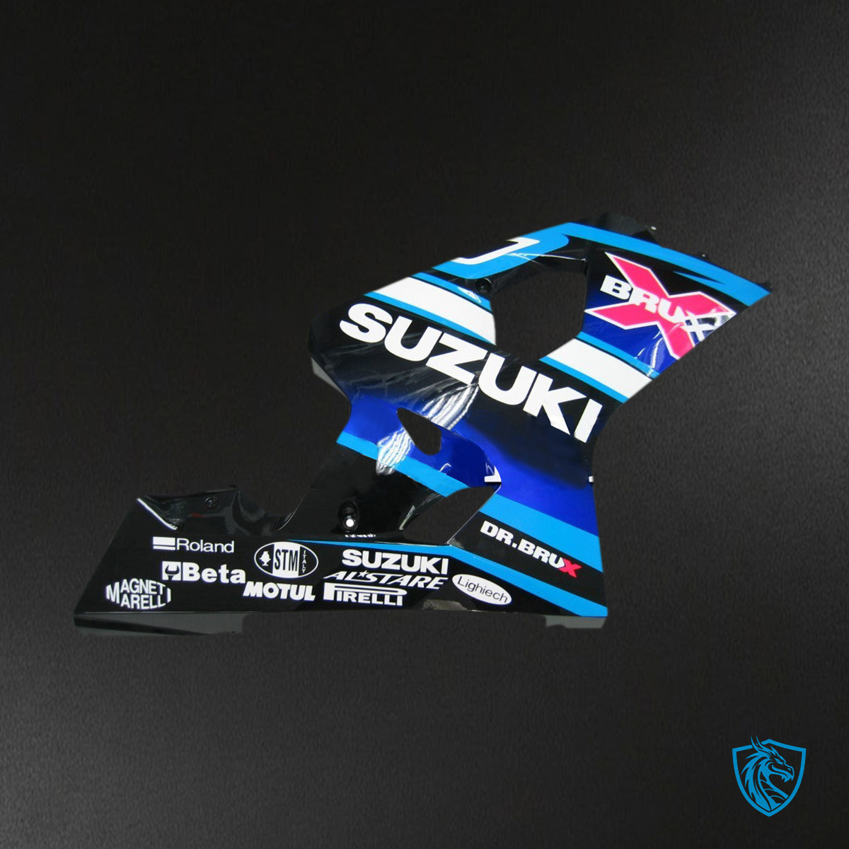 Suzuki GSXR 600-750 (2004-2005) White & Blue Brux Fairing Kit - Aftermarket ABS Bodywork