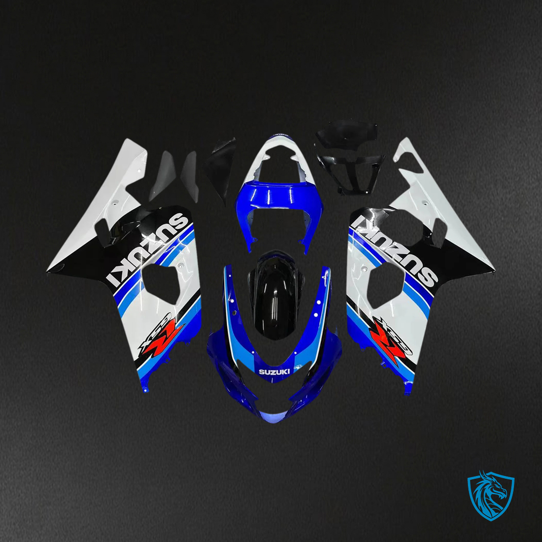 Suzuki GSXR 600-750 (2004-2005) White & Blue - Fairing Kit