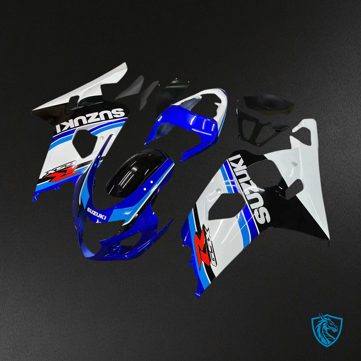 Suzuki GSXR 600-750 (2004-2005) White & Blue - Fairing Kit