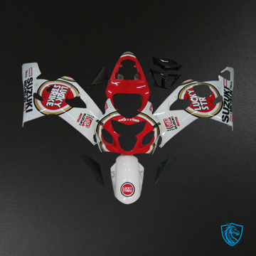 Suzuki GSXR 600-750 (2004-2005) White & Red Lucky Strike - MERGEment Motorcycle Fairings Kit